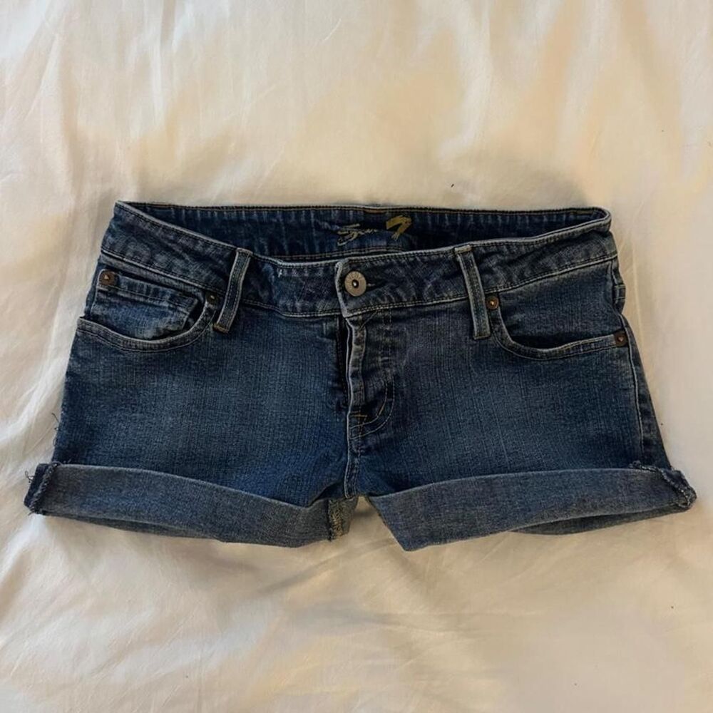 7-for-all-mankind Women's Blue and Navy Shorts
